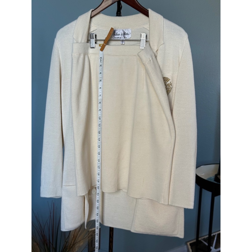 Vintage Cream Knit Skirt Suit Set | Arthur Kober Tricoville London DISPA Sz 10 - Picture 9 of 12